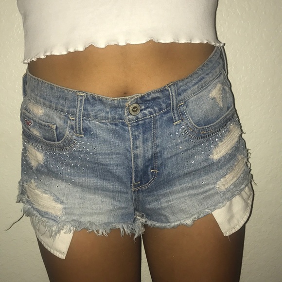 Hollister Pants - Hollister high waisted rhinestone shorts